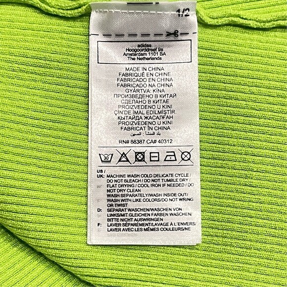 Adidas x Ivy Park Bodysuit Womens M Lime Green Ribbed Turtleneck Stretch NWOT - Picture 5 of 12